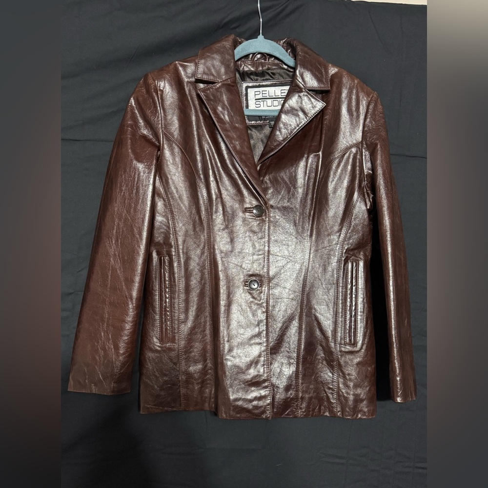 Pelle Studio Women's Dark Brown Leather Blazer